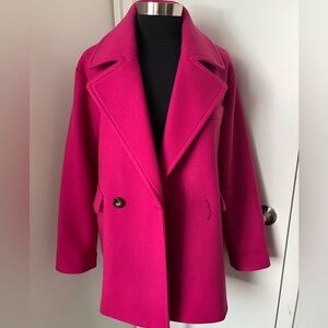 Hot Pink Wool Coat